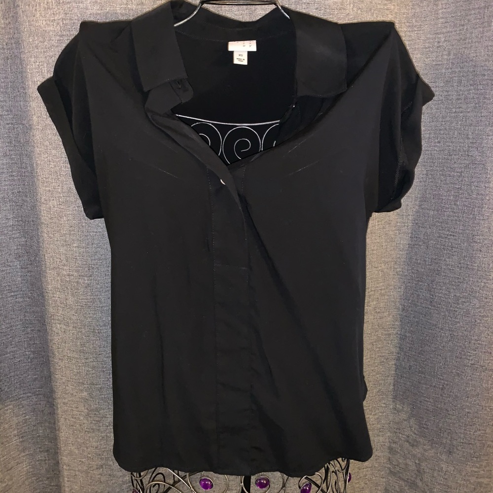 A new day black collared blouse